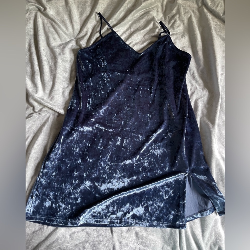 French Connection Midnight Blue Velvet Dress